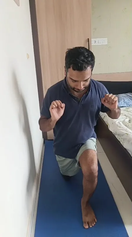 Patient doing guided exercises at home
